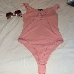 S ribbed pink body suit